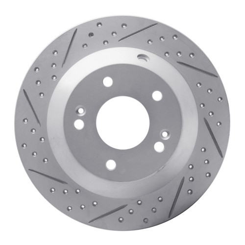 R1 14-23 Hyundai Kona Rear Right Drilled & Slotted Geo-Carbon Rotor