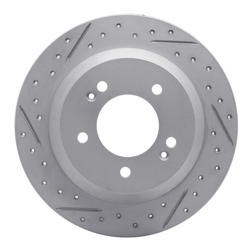 R1 14-23 Hyundai Kona Rear Left Drilled & Slotted Geo-Carbon Rotor
