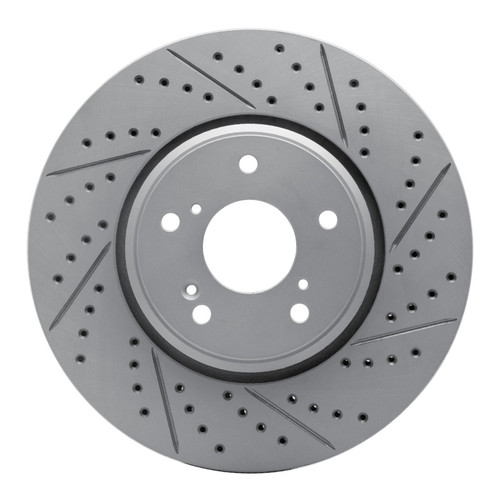 R1 16-22 Acura ILX Front Right Drilled & Slotted Geo-Carbon Rotor
