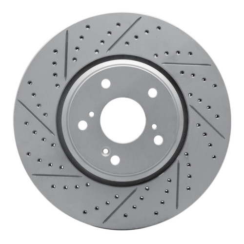 R1 16-22 Acura ILX Front Left Drilled & Slotted Geo-Carbon Rotor