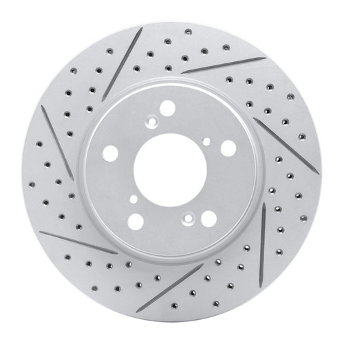 R1 05-10 Honda Odyssey Front Left Drilled & Slotted Geo-Carbon Rotor