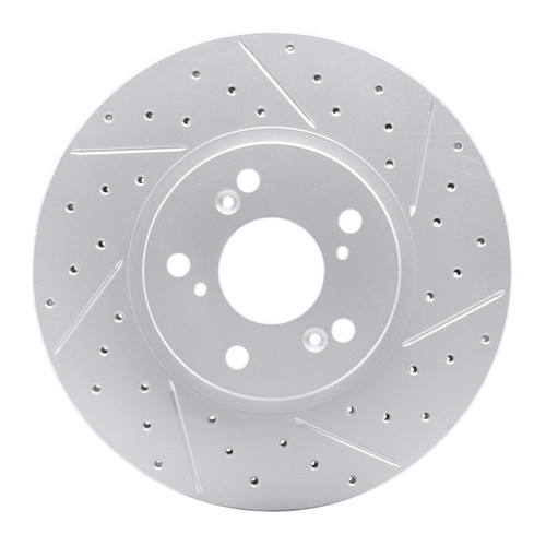 R1 99-14 Acura TSX Front Right Drilled & Slotted Geo-Carbon Rotor