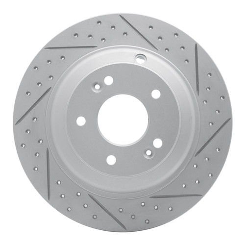 R1 10-16 Hyundai Genesis Coupe Rear Right Drilled & Slotted Geo-Carbon Rotor
