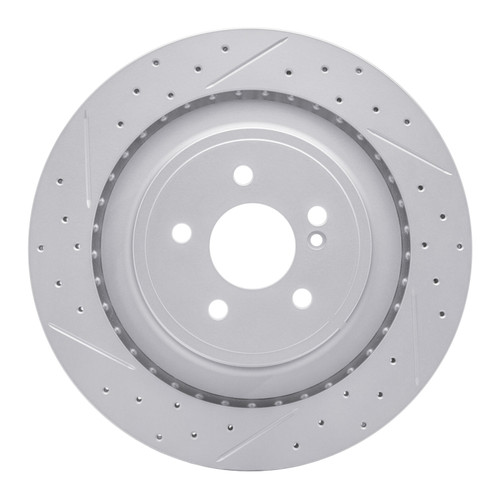 R1 10-18 Mercedes-Benz E63 AMG Rear Left Drilled & Slotted Geo-Carbon Rotor