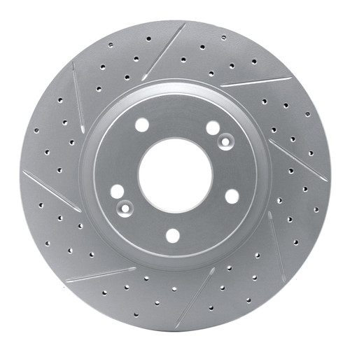 R1 10-13 Hyundai Santa Fe Front Left Drilled & Slotted Geo-Carbon Rotor