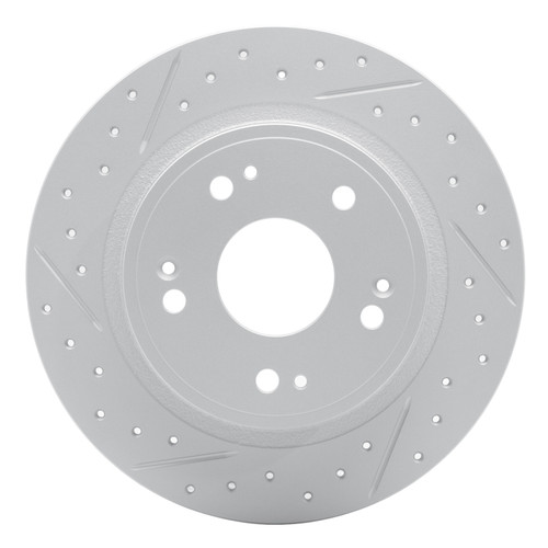 R1 05-22 Acura TSX Rear Left Drilled & Slotted Geo-Carbon Rotor
