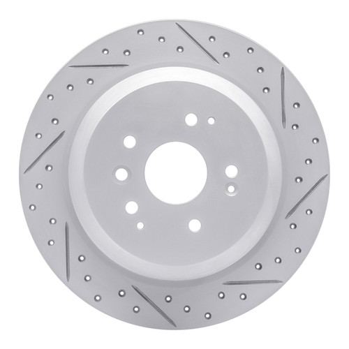 R1 14-16 Acura MDX Rear Right Drilled & Slotted Geo-Carbon Rotor