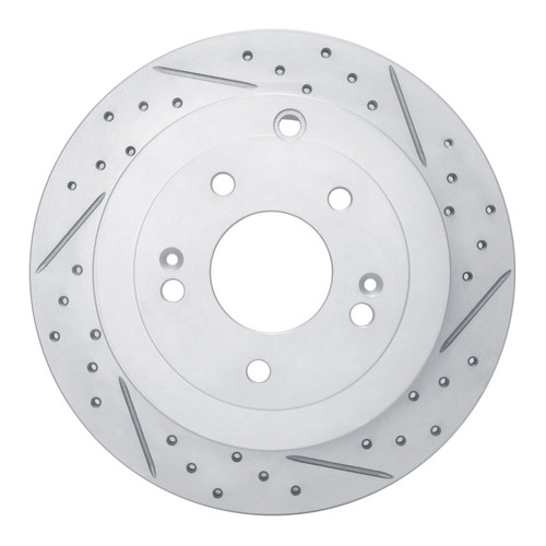 R1 07-09 Hyundai Santa Fe Rear Right Drilled & Slotted Geo-Carbon Rotor