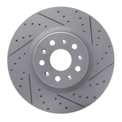 R1 14-25 Cadillac Ct5 Front Right Drilled & Slotted Geo-Carbon Rotor