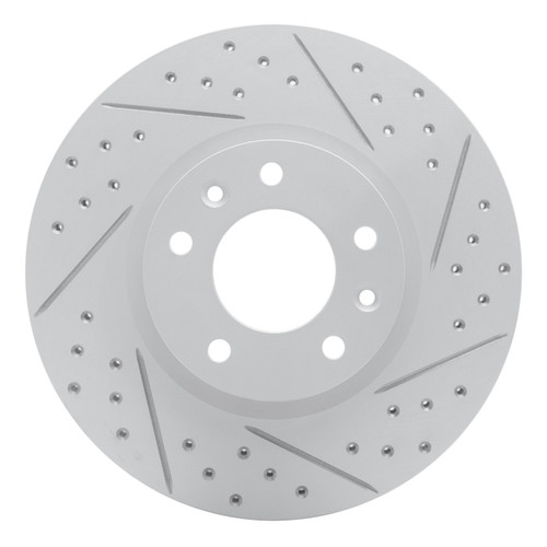 R1 06-13 Ford Fusion Front Right Drilled & Slotted Geo-Carbon Rotor