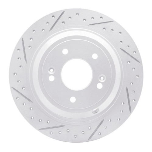 R1 09-20 Genesis G80 Rear Left Drilled & Slotted Geo-Carbon Rotor