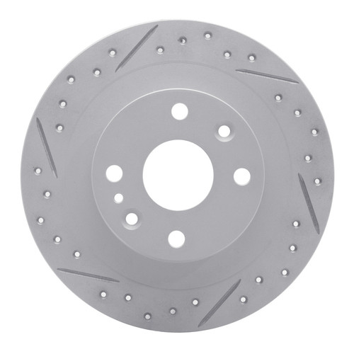 R1 90-03 Ford Escort Rear Right Drilled & Slotted Geo-Carbon Rotor