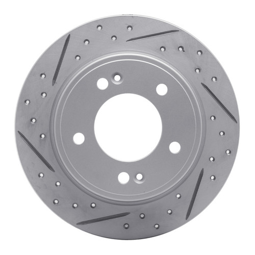 R1 11-26 Hyundai Elantra Coupe Rear Left Drilled & Slotted Geo-Carbon Rotor