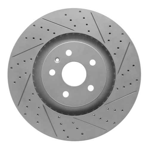 R1 09-15 Cadillac Cts Front Right Drilled & Slotted Geo-Carbon Rotor