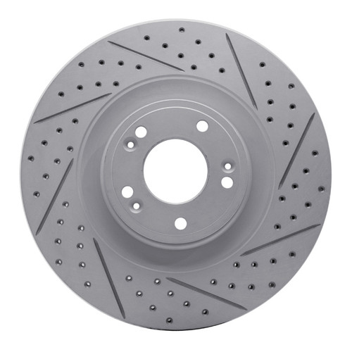 R1 11-17 Genesis G80 Front Right Drilled & Slotted Geo-Carbon Rotor