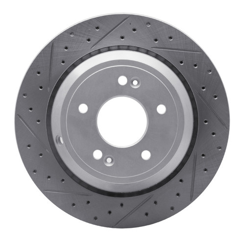 R1 11-17 Hyundai Equus Rear Right Drilled & Slotted Geo-Carbon Rotor