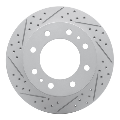 R1 01-25 Chevrolet Silverado 3500 Front Left Drilled & Slotted Geo-Carbon Rotor