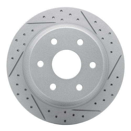 R1 00-14 Cadillac Escalade EXT Rear Right Drilled & Slotted Geo-Carbon Rotor