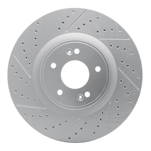 R1 10-16 Hyundai Genesis Coupe Front Left Drilled & Slotted Geo-Carbon Rotor