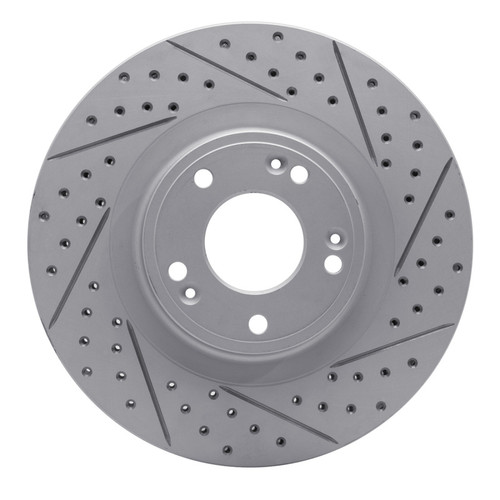 R1 09-11 Hyundai Genesis Sedan Front Right Drilled & Slotted Geo-Carbon Rotor