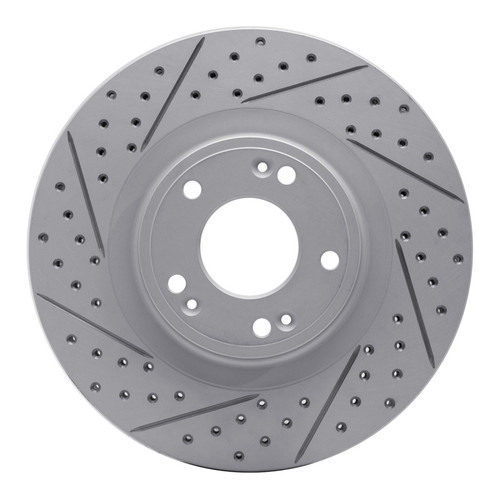 R1 09-11 Hyundai Genesis Sedan Front Left Drilled & Slotted Geo-Carbon Rotor