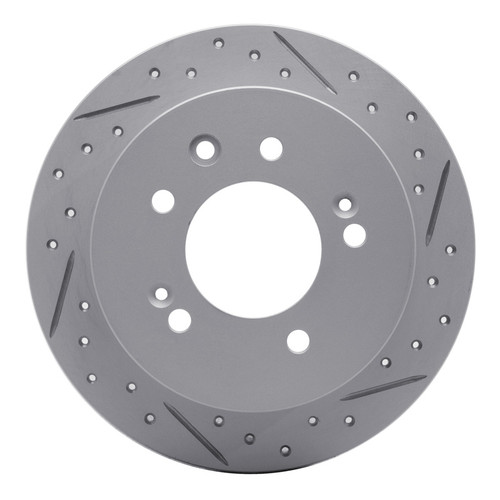R1 07-10 Hyundai Elantra Rear Right Drilled & Slotted Geo-Carbon Rotor