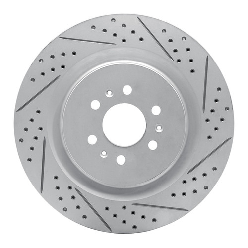 R1 04-11 Cadillac Sts Rear Right Drilled & Slotted Geo-Carbon Rotor