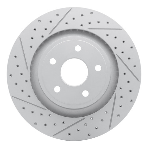 R1 06-10 Jeep Grand Cherokee Front Left Drilled & Slotted Geo-Carbon Rotor