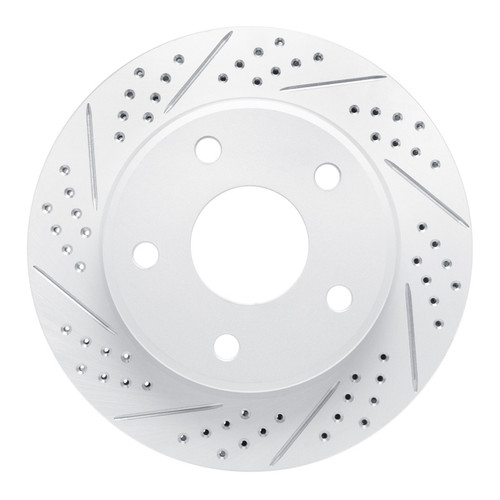 R1 05-11 Dodge Dakota RWD Front Left Drilled & Slotted Geo-Carbon Rotor