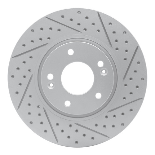 R1 05-24 Hyundai Veloster Front Right Drilled & Slotted Geo-Carbon Rotor