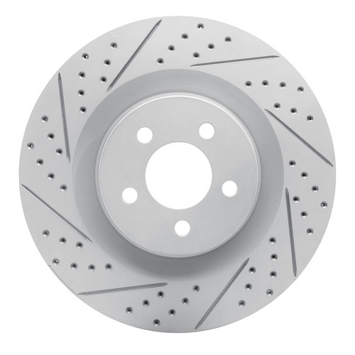 R1 05-23 Chrysler 300 Front Left Drilled & Slotted Geo-Carbon Rotor