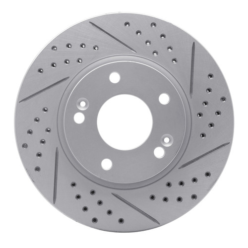 R1 03-13 Hyundai Tucson Front Right Drilled & Slotted Geo-Carbon Rotor