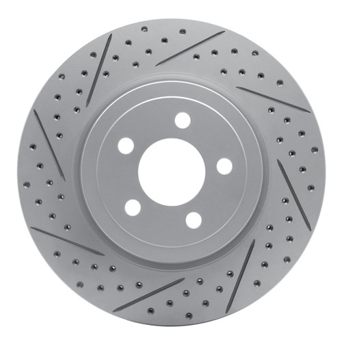 R1 05-23 Chrysler 300 Front Left Drilled & Slotted Geo-Carbon Rotor