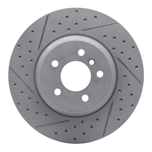 R1 11-19 BMW ActiveHybrid 5 Front Right Drilled & Slotted Geo-Carbon Rotor