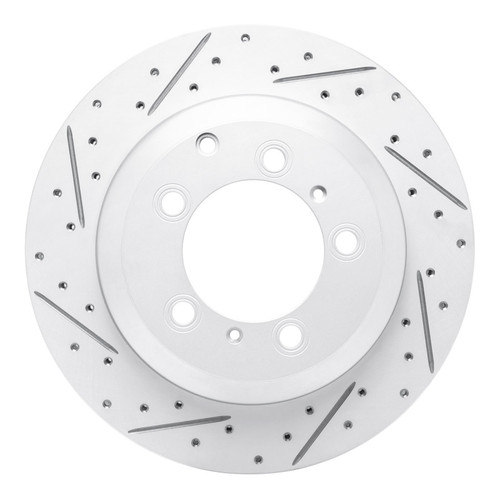 R1 19-23 Porsche Cayenne Rear Left Drilled & Slotted Geo-Carbon Rotor