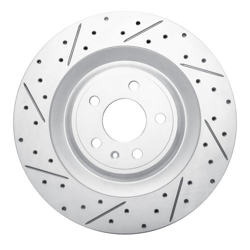 R1 15-18 Porsche Macan Rear Left Drilled & Slotted Geo-Carbon Rotor