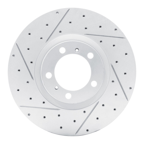 R1 10-24 Audi E-Tron Gt Left Front Drilled & Slotted Geo-Carbon Rotor