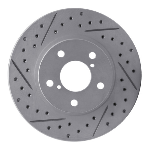 R1 90-01 Subaru Impreza Front Right Drilled & Slotted Geo-Carbon Rotor