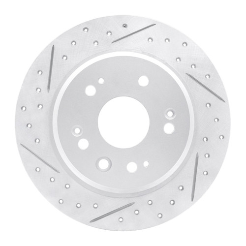 R1 02-04 Honda Cr-V Rear Left Drilled & Slotted Geo-Carbon Rotor