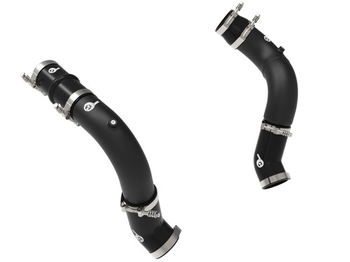 aFe BladeRunner 3in & 3-1/2in AL Hot and Cold Charge Pipe Kit Black RAM Diesel Trucks 25-26 L6-6.7L