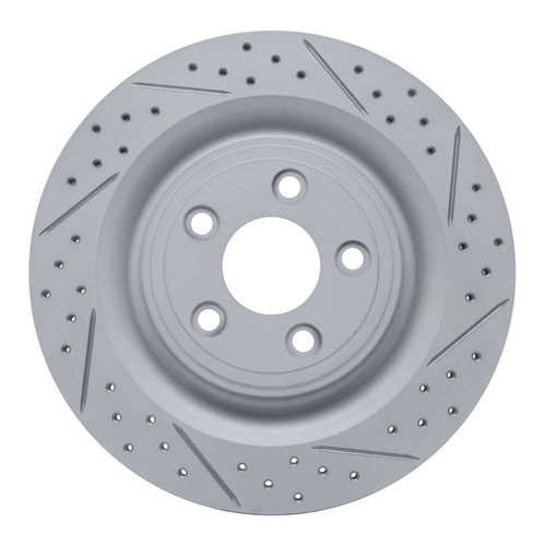 R1 06-15 Jaguar Super V8 Rear Right Drilled & Slotted Geo-Carbon Rotor