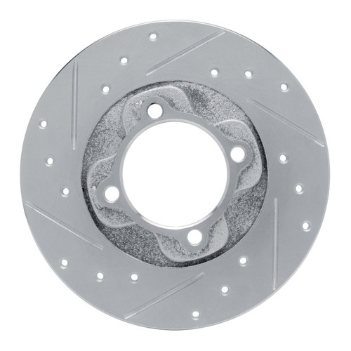 R1 81-85 Mazda GLC Front Left Drilled & Slotted Silver Brake Rotor