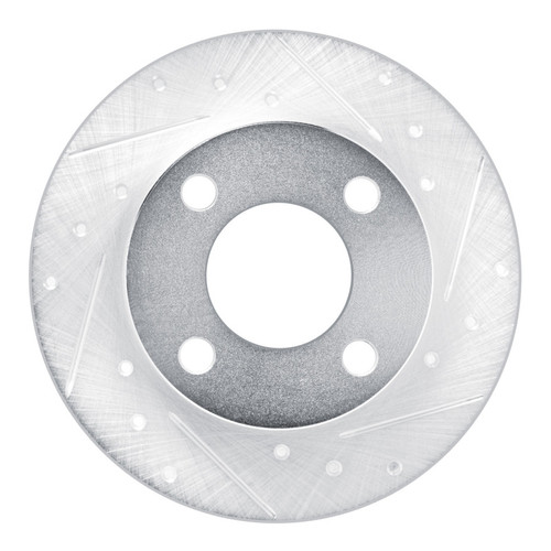 R1 89-91 Audi 100 Rear Right Drilled & Slotted Silver Brake Rotor