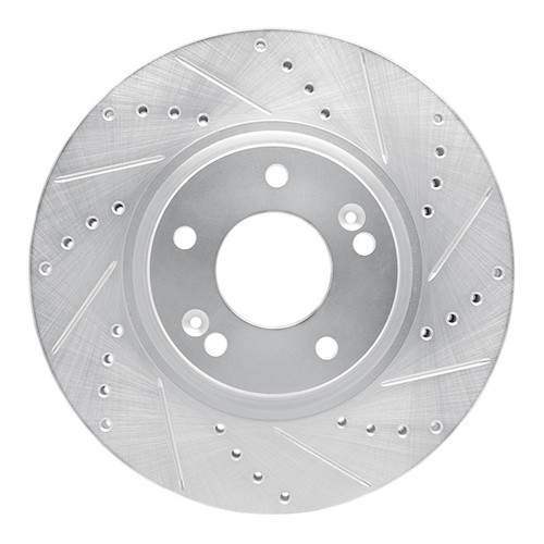 R1 04-11 Hyundai AZERA Front Right Drilled & Slotted Silver Brake Rotor