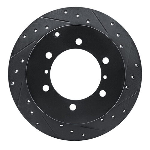 R1 90-04 Mitsubishi Montero Sport (USA/Canada) Rear Right Drilled & Slotted Black Brake Rotor