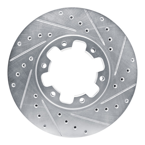 R1 96-04 Infiniti QX4 Front Right Drilled & Slotted Silver Brake Rotor