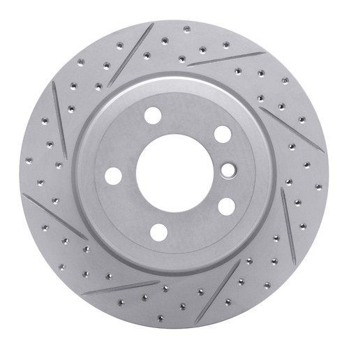 R1 07-19 BMW X5 Rear Left Drilled & Slotted Geo-Carbon Rotor