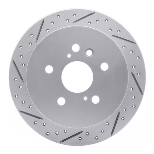 R1 04-09 Lexus Rx400H Rear Left Drilled & Slotted Geo-Carbon Rotor