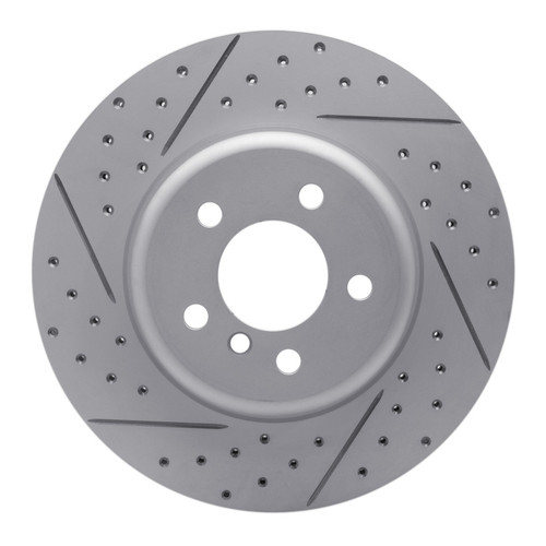 R1 10-19 BMW 640I Xdrive Gran Coupe Rear Left Drilled & Slotted Geo-Carbon Rotor