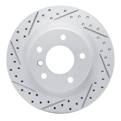 R1 08-13 BMW 128I Rear Left Drilled & Slotted Geo-Carbon Rotor